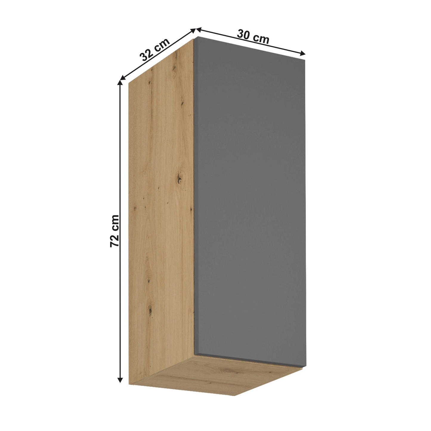Dulap superior, stejar artizanal / gri mat, universal, LANGEN G30