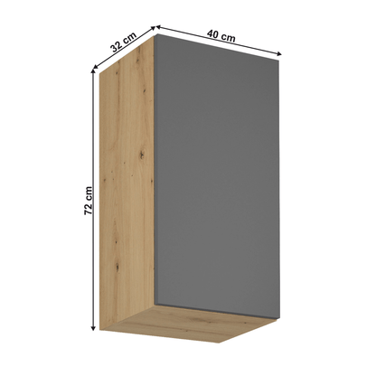 Dulap superior, stejar artizanal / gri mat, universal, LANGEN G40