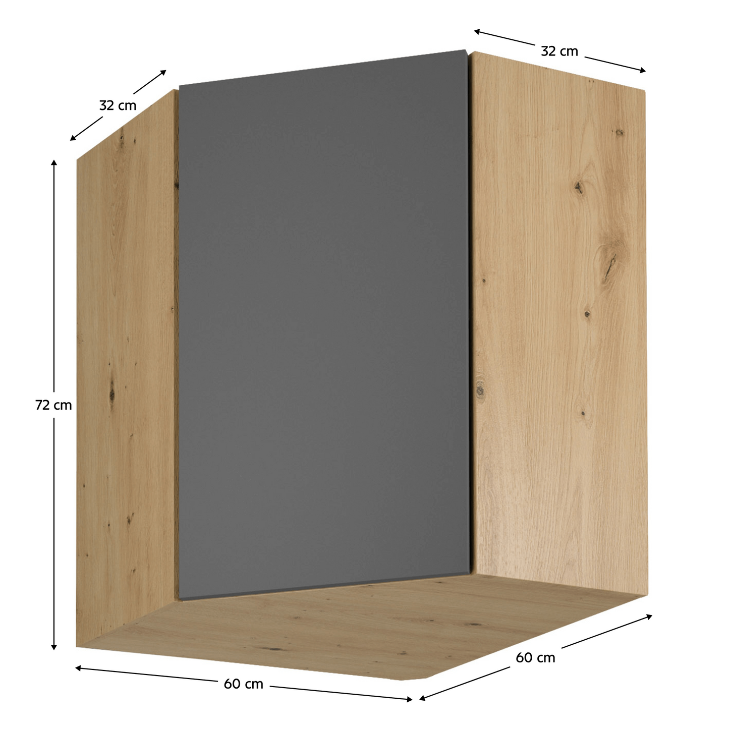 Dulap superior, stejar artizanal / gri mat, LANGEN G60N
