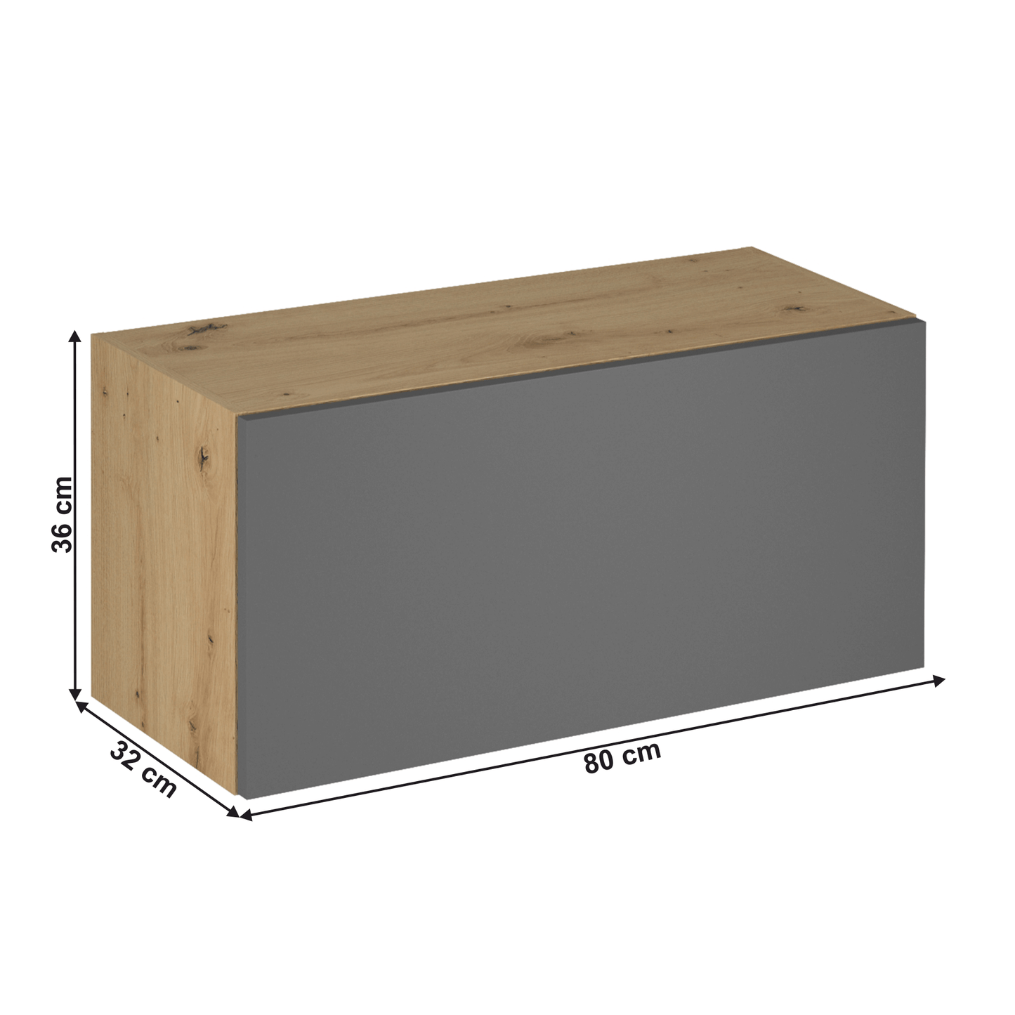 Dulap superior, stejar artizanal / gri mat, LANGEN G80K