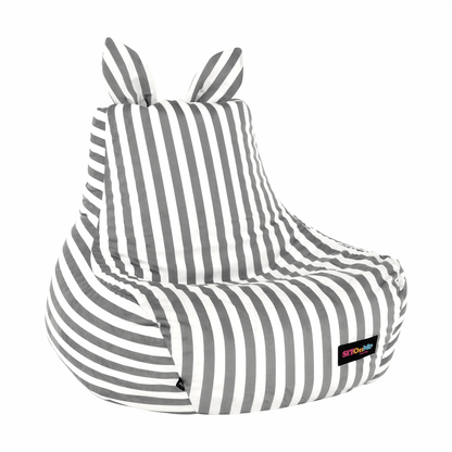 Fotoliu tip sac, alb/gri, LAPIN