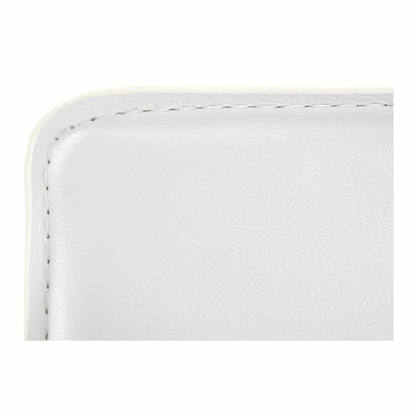 Scaun de bar, piele ecologică alb/crom LARIA NEW