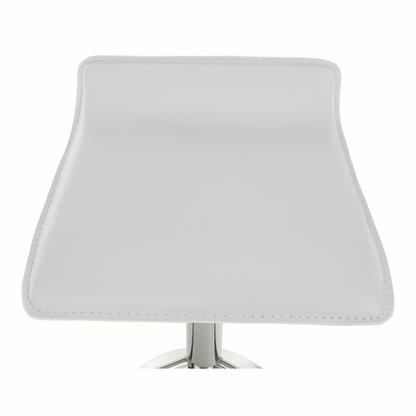 Scaun de bar, piele ecologică alb/crom LARIA NEW