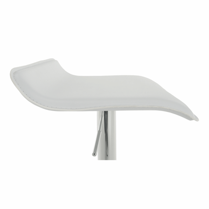 Scaun de bar, piele ecologică alb/crom LARIA NEW