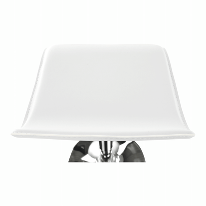 Scaun de bar, piele ecologică alb/crom LARIA NEW