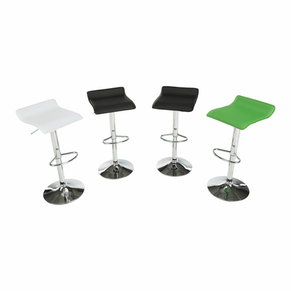 Scaun de bar, piele ecologică alb/crom LARIA NEW