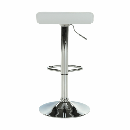 Scaun de bar, piele ecologică alb/crom LARIA NEW