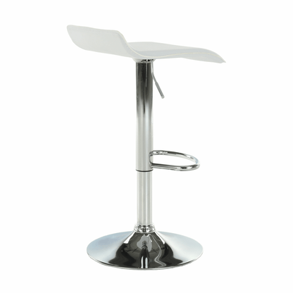Scaun de bar, piele ecologică alb/crom LARIA NEW