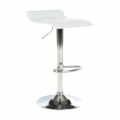 Scaun de bar, piele ecologică alb/crom LARIA NEW