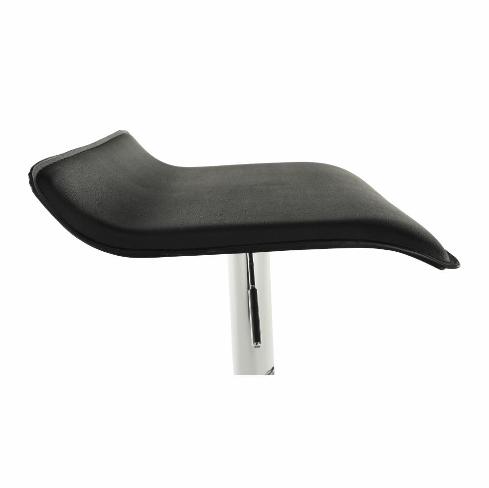 Scaun de bar, piele eco neagră/crom, LARIA NEW