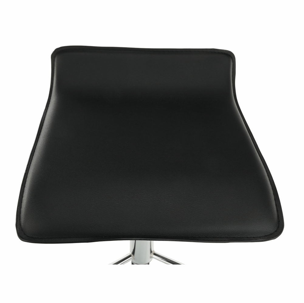 Scaun de bar, piele eco neagră/crom, LARIA NEW