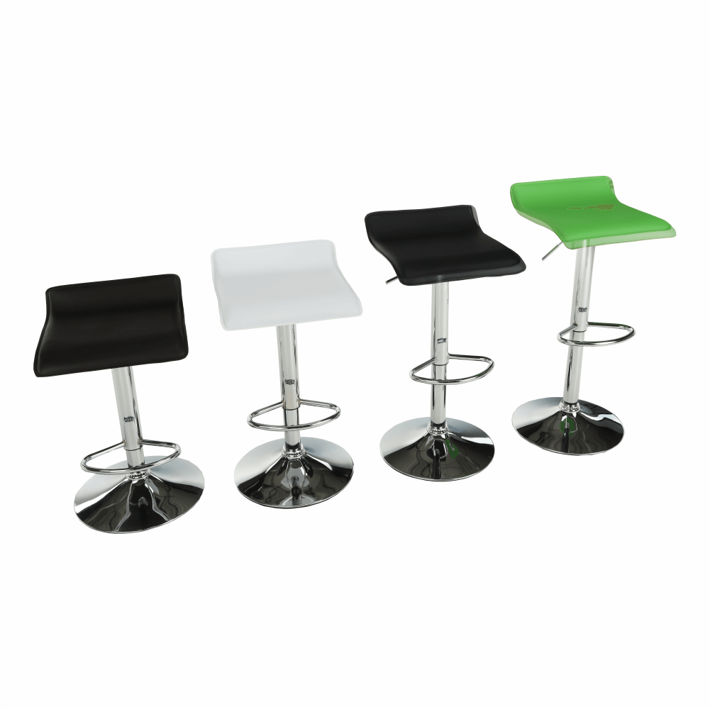 Scaun de bar, piele eco neagră/crom, LARIA NEW