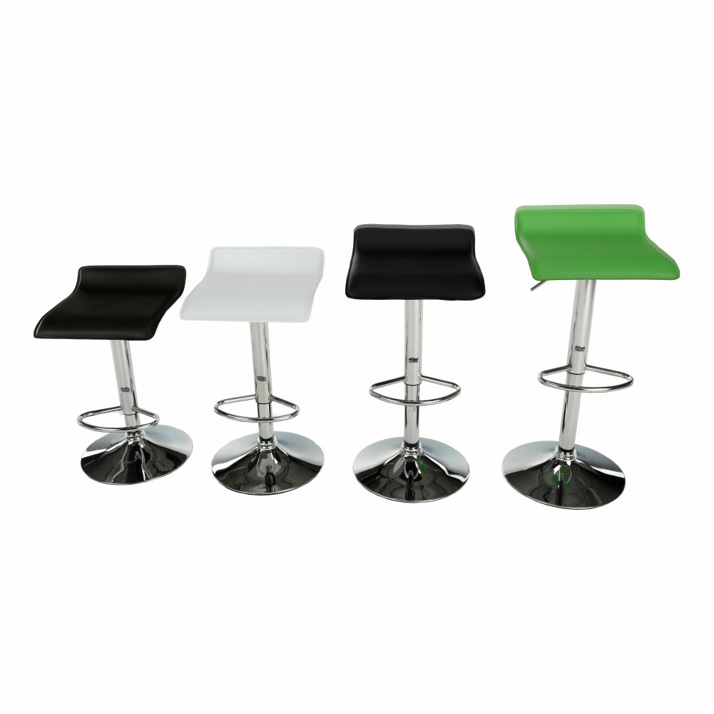 Scaun de bar, piele eco neagră/crom, LARIA NEW