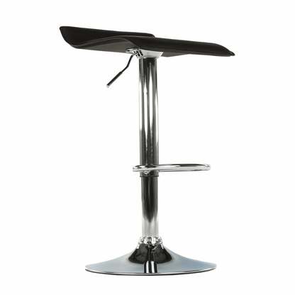 Scaun de bar, piele eco neagră/crom, LARIA NEW