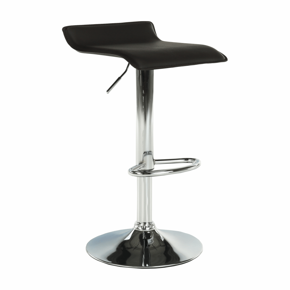 Scaun de bar, piele eco neagră/crom, LARIA NEW