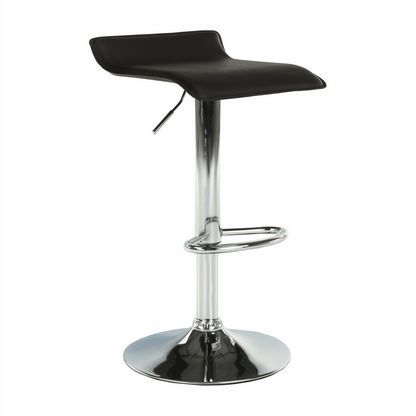 Scaun de bar, piele eco neagră/crom, LARIA NEW