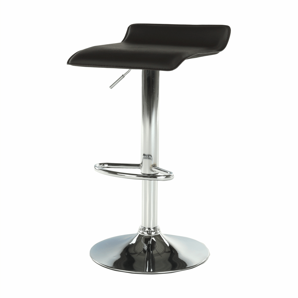 Scaun de bar, piele eco neagră/crom, LARIA NEW