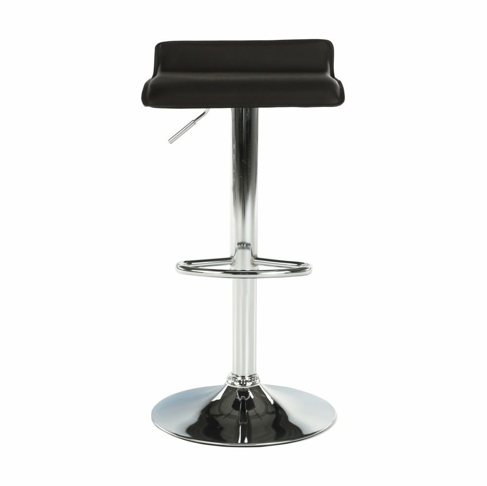 Scaun de bar, piele eco neagră/crom, LARIA NEW