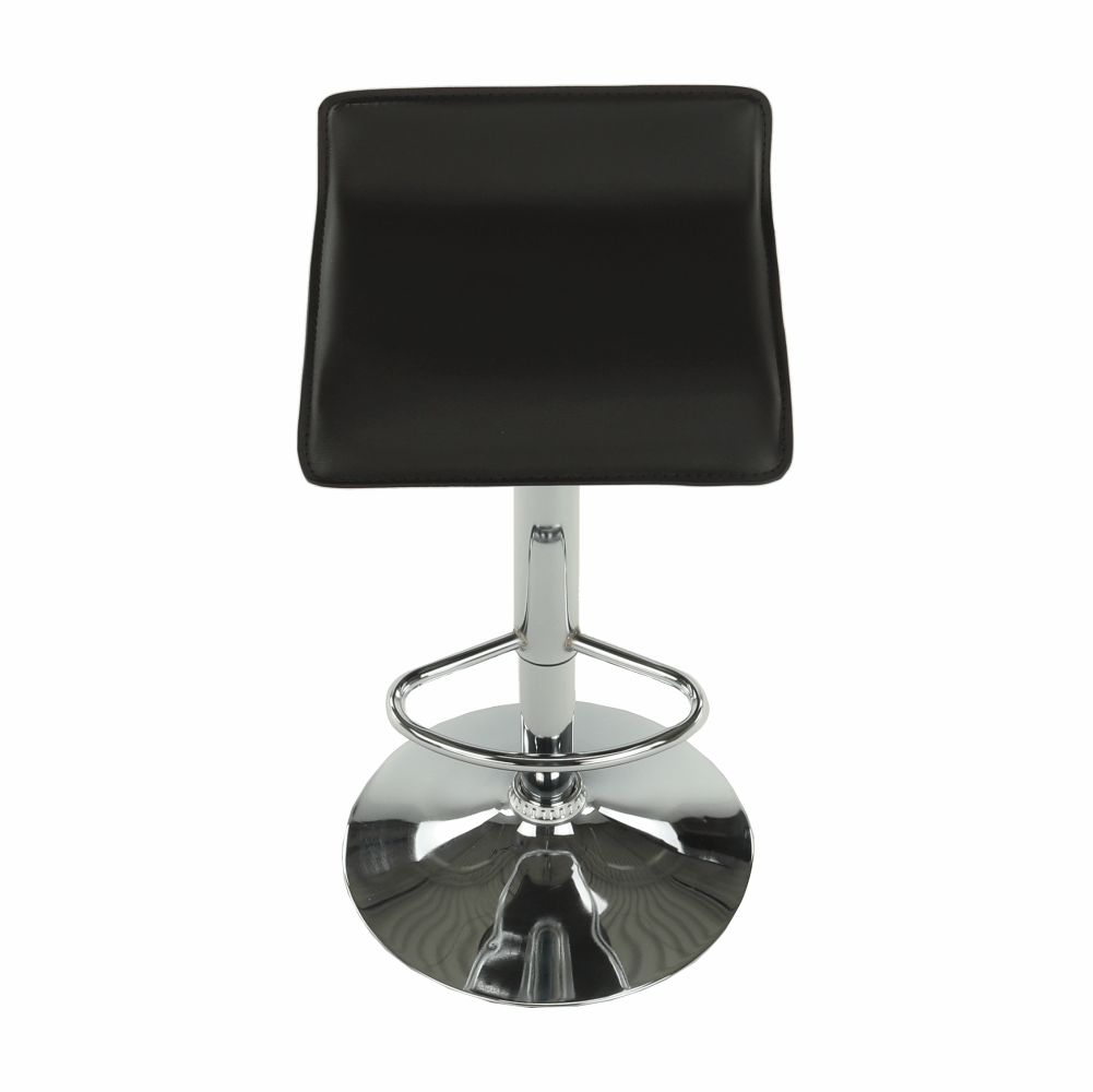 Scaun de bar, piele eco neagră/crom, LARIA NEW