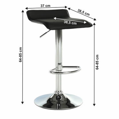 Scaun de bar, piele eco neagră/crom, LARIA NEW
