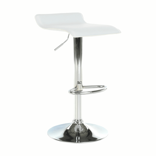 Scaun de bar, piele ecologică alb/crom LARIA NEW