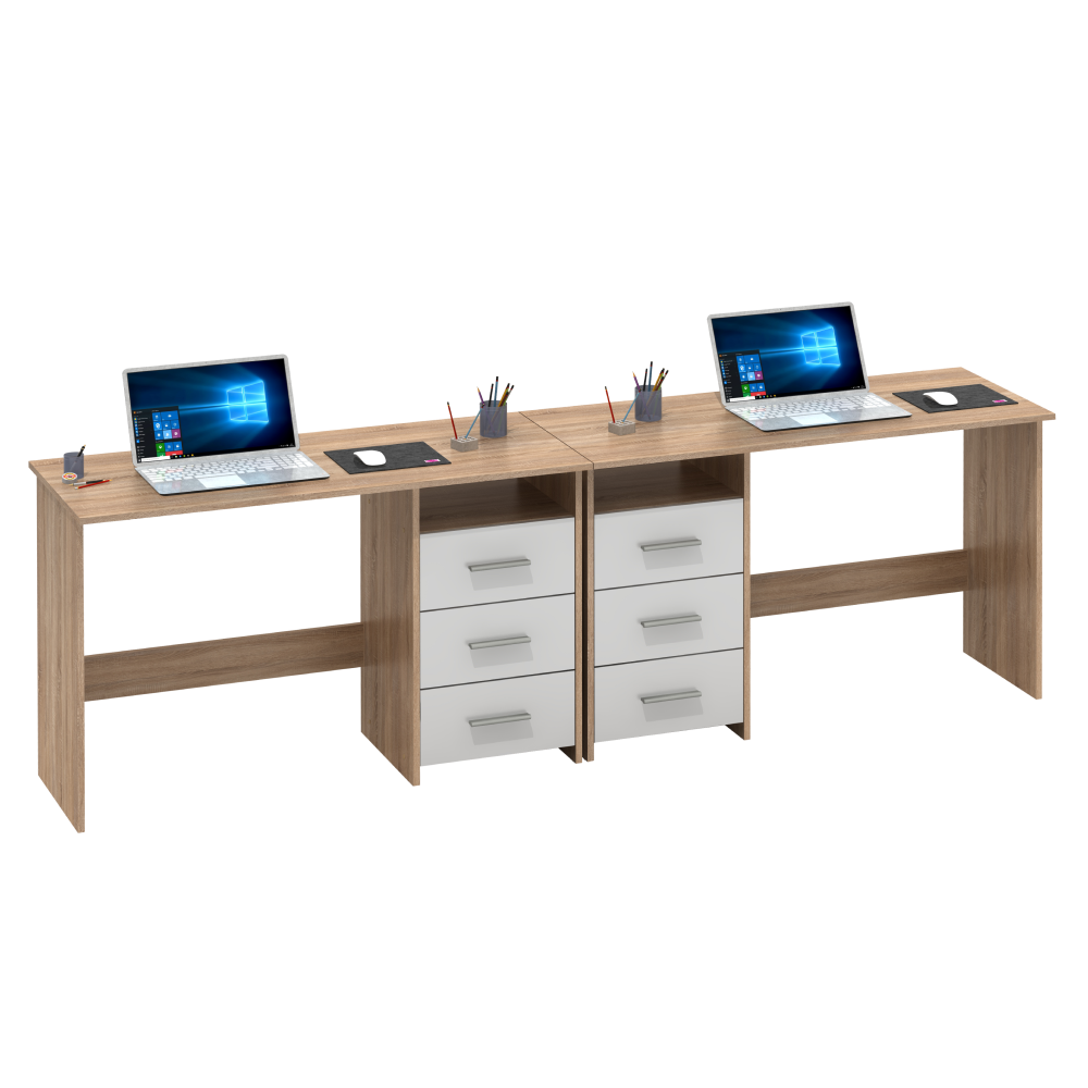 Măsuţa PC , stejar sonoma/alb, LARISTOTE NEW