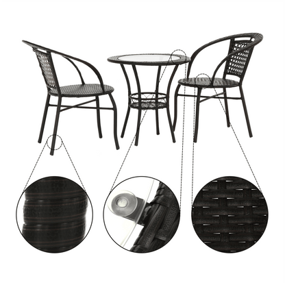 Set ratan de grădină 1+2, maro, LASAN