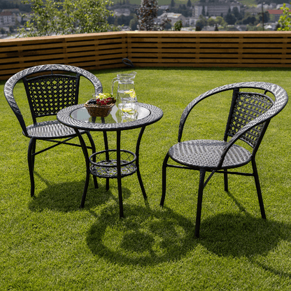 Set ratan de grădină 1+2, maro, LASAN