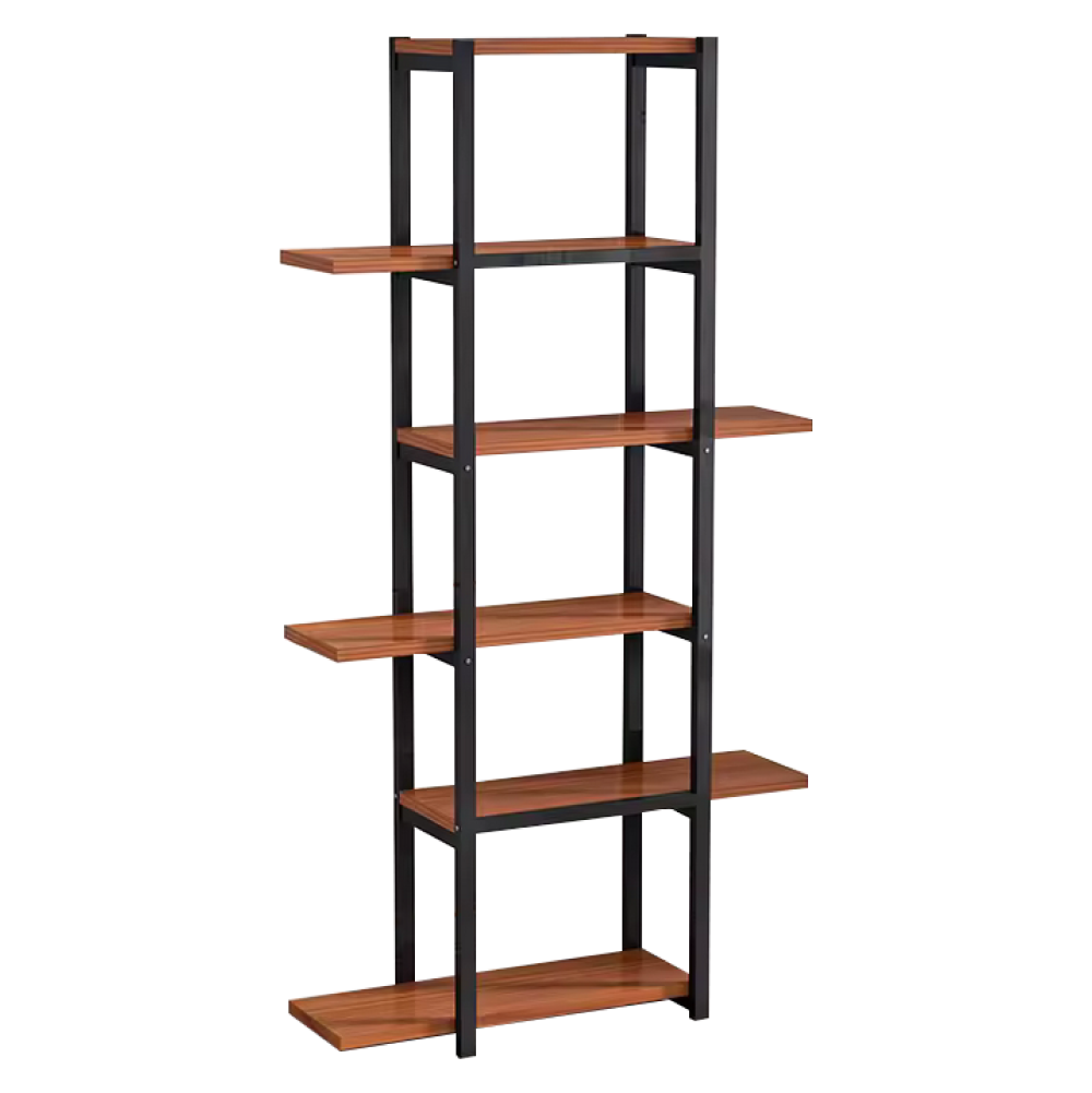 Raft, negru/lemn rustic, LEMY