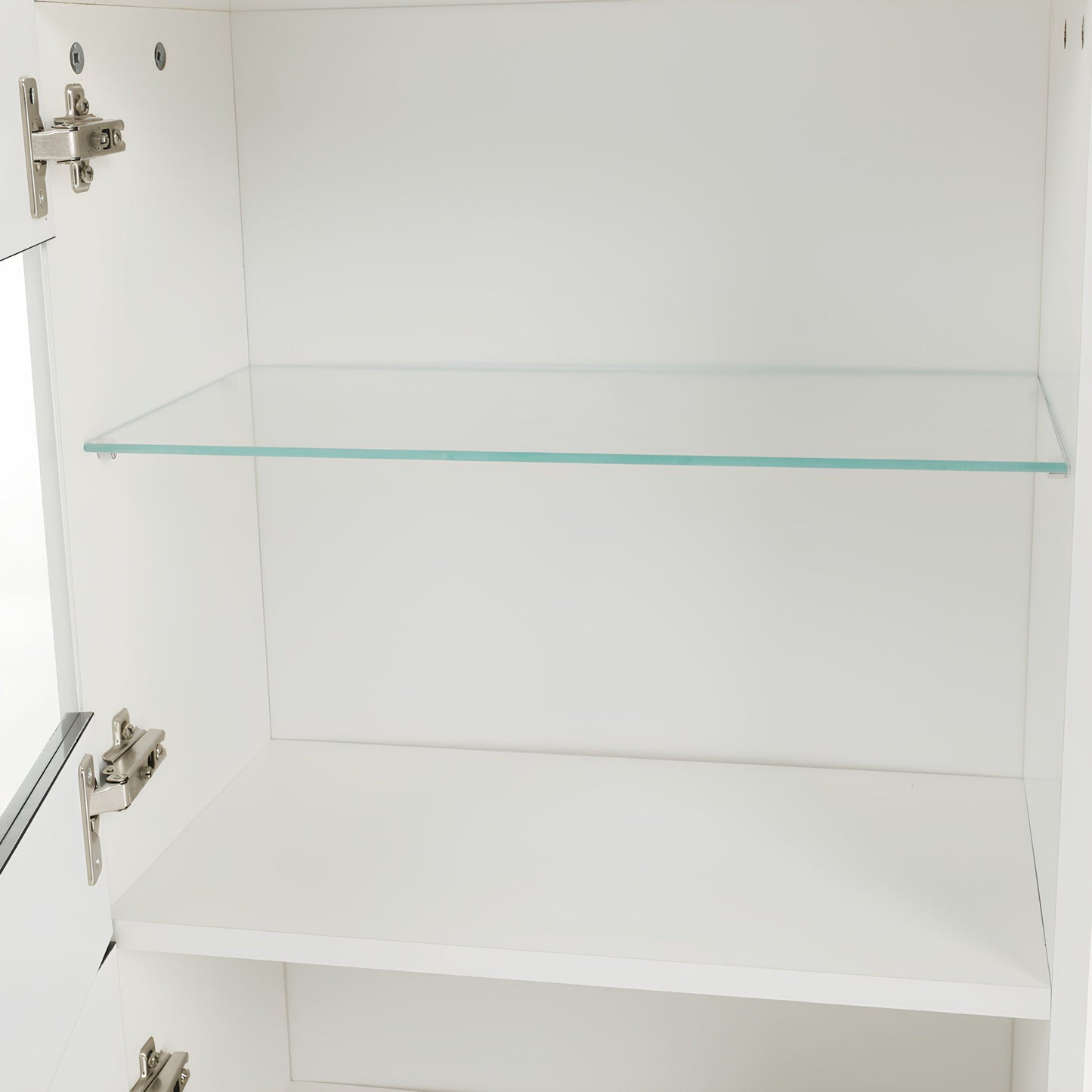 Mobilier living, alb/extra strălucire neagră HG, LEO