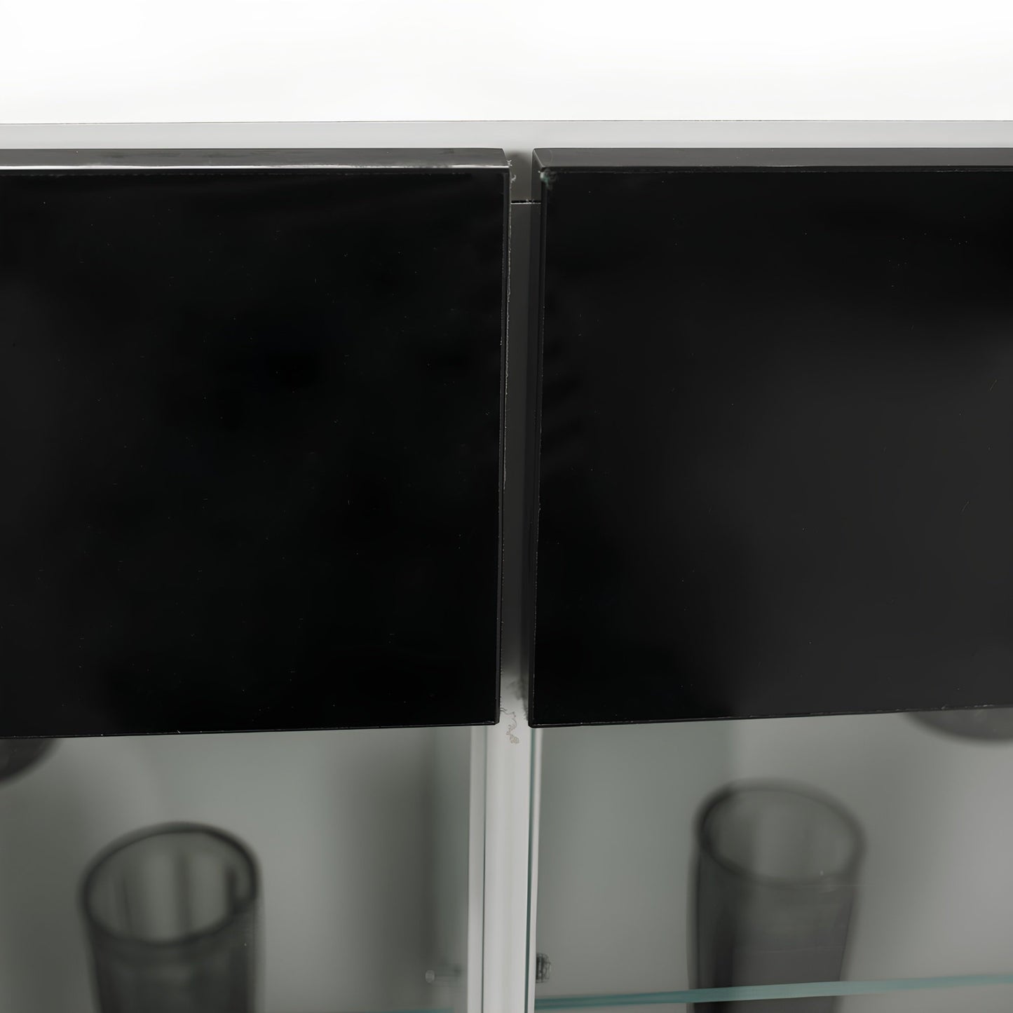 Mobilier living, alb/extra strălucire neagră HG, LEO