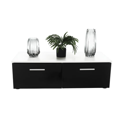 Mobilier living, alb/extra strălucire neagră HG, LEO