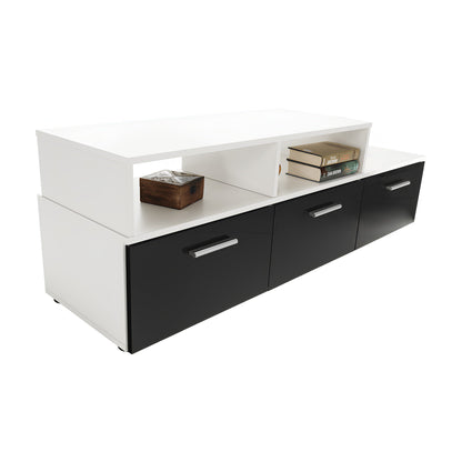 Mobilier living, alb/extra strălucire neagră HG, LEO