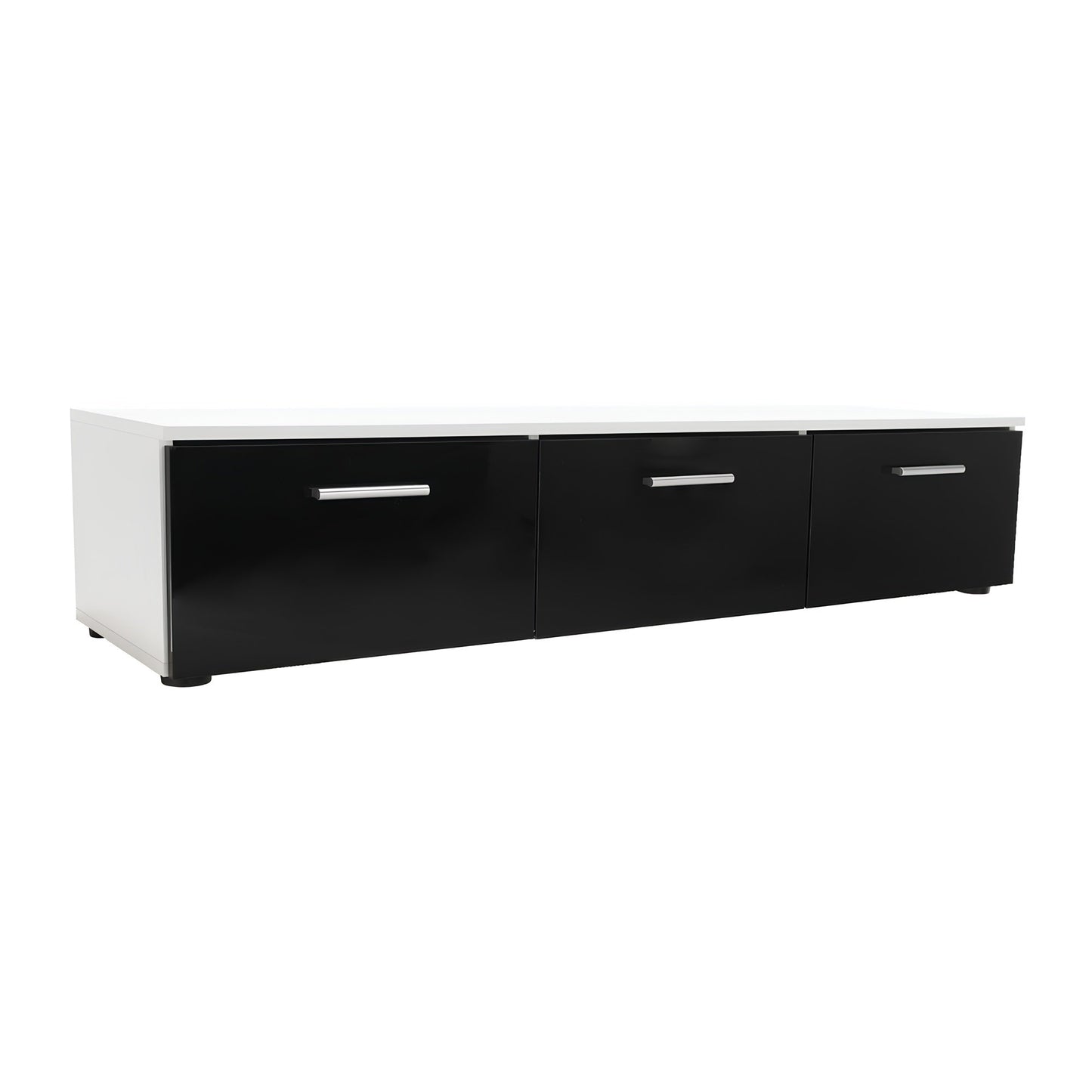Mobilier living, alb/extra strălucire neagră HG, LEO