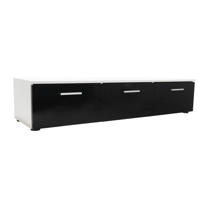 Mobilier living, alb/extra strălucire neagră HG, LEO