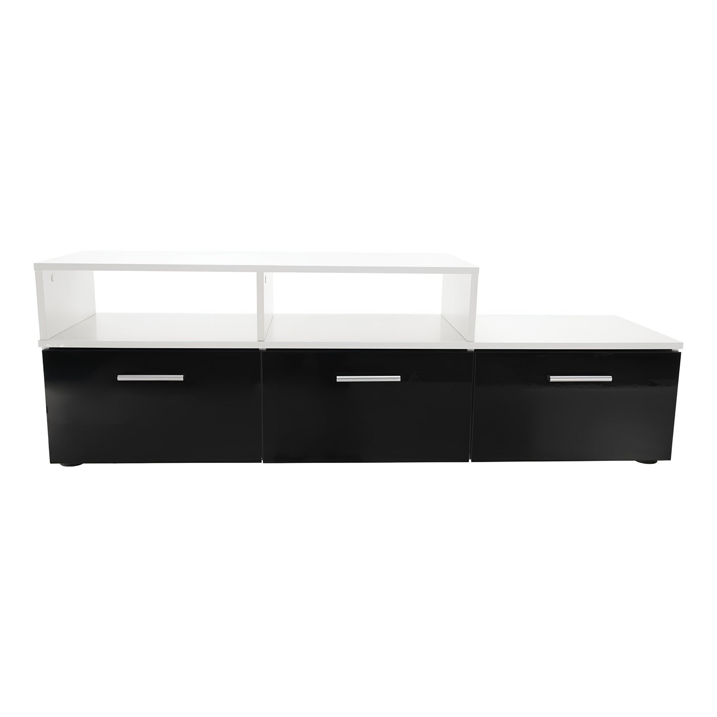 Mobilier living, alb/extra strălucire neagră HG, LEO