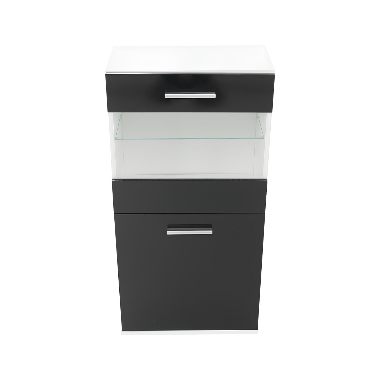 Mobilier living, alb/extra strălucire neagră HG, LEO