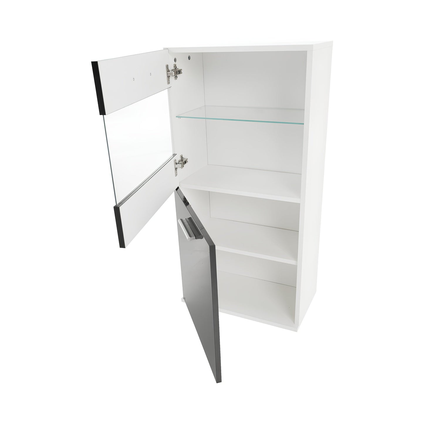 Mobilier living, alb/extra strălucire neagră HG, LEO