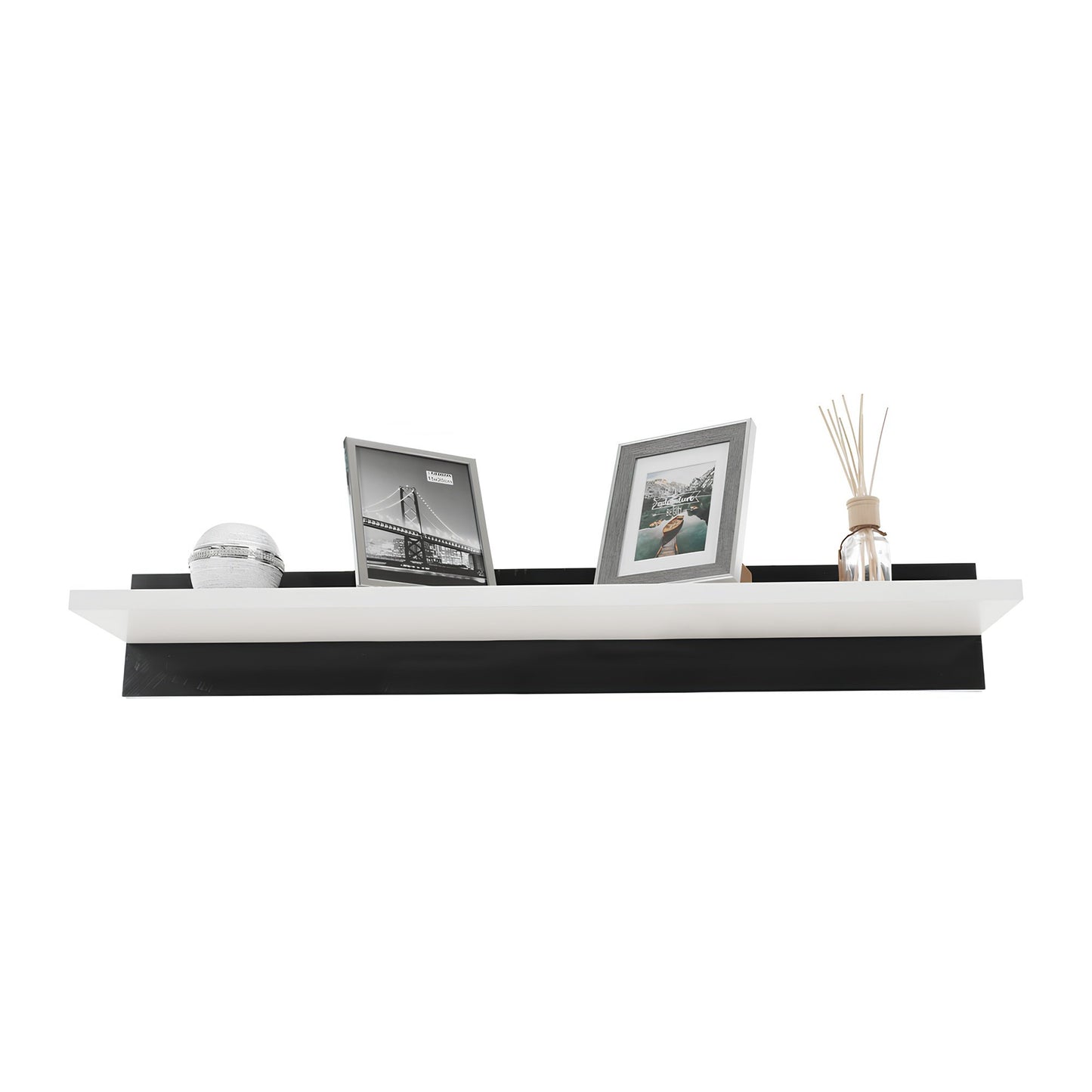 Mobilier living, alb/extra strălucire neagră HG, LEO