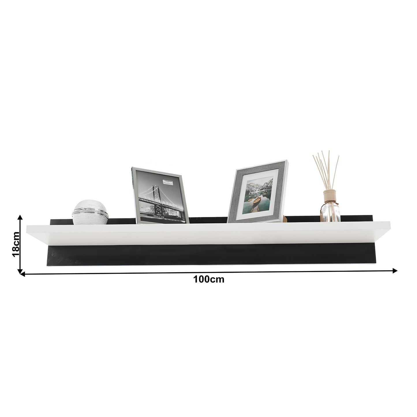 Mobilier living, alb/extra strălucire neagră HG, LEO