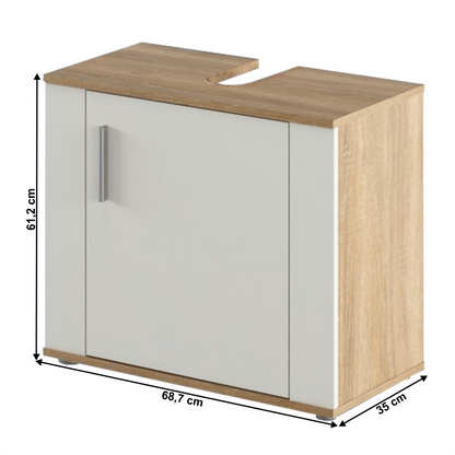 Dulap sub chiuvetă, stejar sonoma/ alb mat, LESSY NEW 02