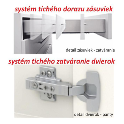 Dulap superior cu uşă verticală, alb super luciu HG, dreapta, LINE ALB