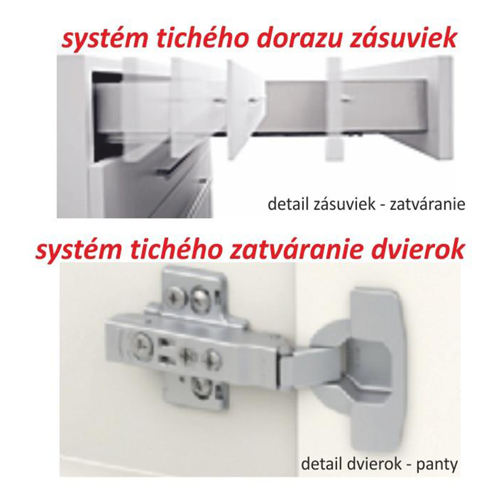 Dulap superior cu 2 uşi orizontale, alb super luciu HG, LINE ALB G80
