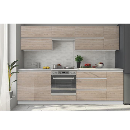 Set bucatarie 2,6 m, alb/stejar sonoma, LINE NEW