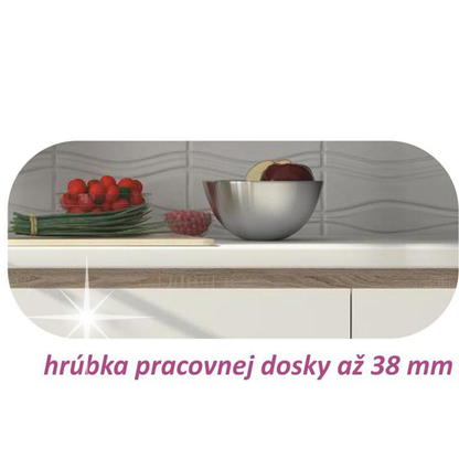 Ansamblu sectorial de bucătărie, stejar sonoma/alb extra lucios HG, LINE NEW