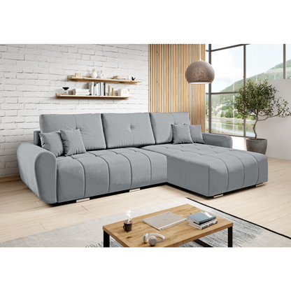 Set canapea universală, ţesătură gri deschis, LONGA ROH