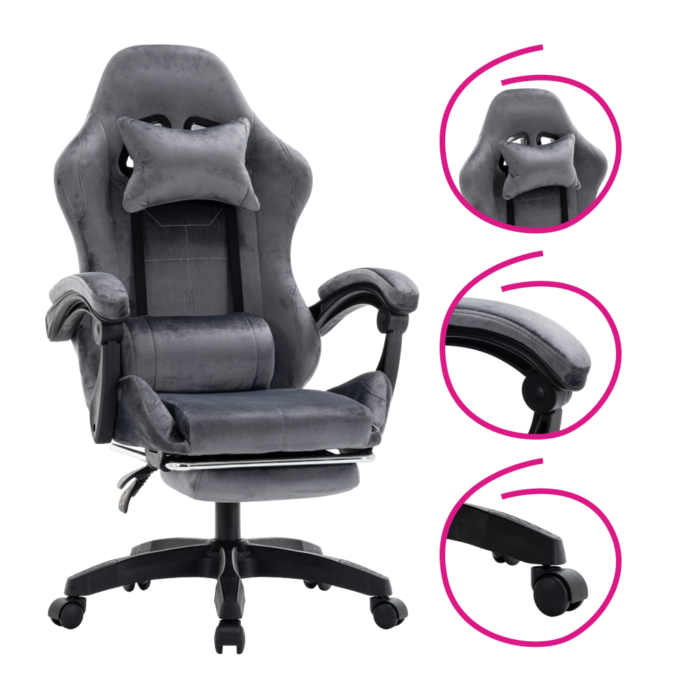 Scaun de birou/gaming, gri, LOPES