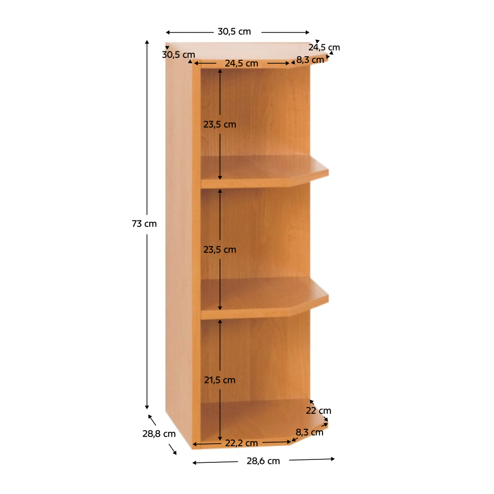 Dulap bucătărie de sus, arin, de dreapta, LORA MDF NEW KLASIK W30N