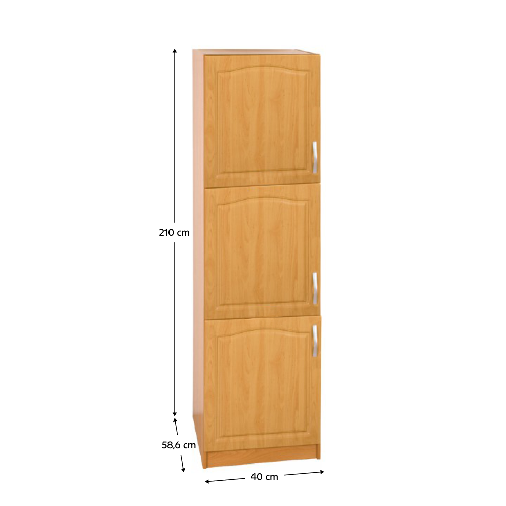 Dulap de bucătărie, pentru alimente, dreaptă, arin, LORA MDF NEW KLASIK S40/210/57
