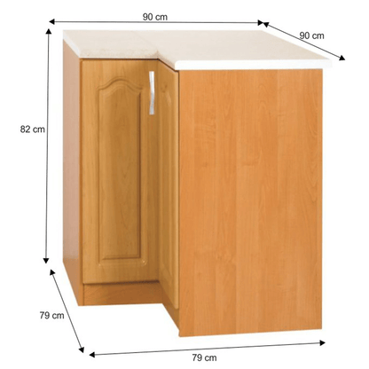 Cabinet de bucătărie, inferior, stânga, anin, LORA MDF NEW KLASIK S90/90